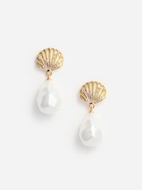 self-portrait Tiered Shell Earrings