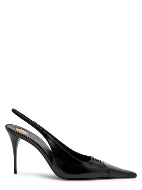 SAINT LAURENT Saint Laurent Babylone 90 Leather Slingback Pumps