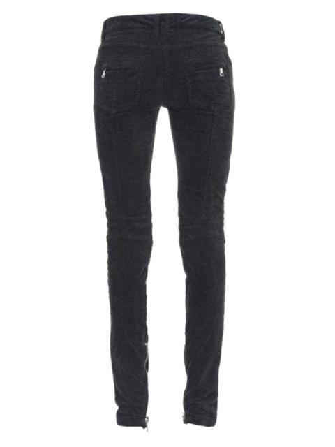 Balmain Velvet Biker Jeans