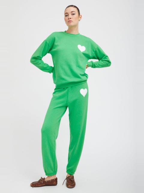 SPRWMN BRIGHT GREEN HEART SWEATPANTS