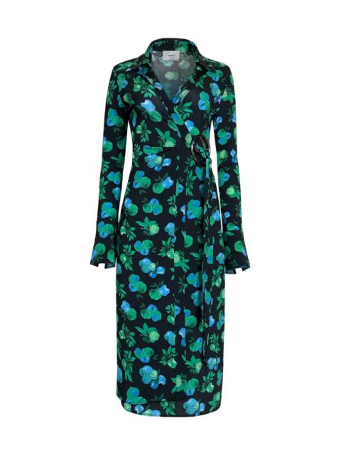 COPERNI C-LOGO PRINT WRAP BLOUSE DRESS