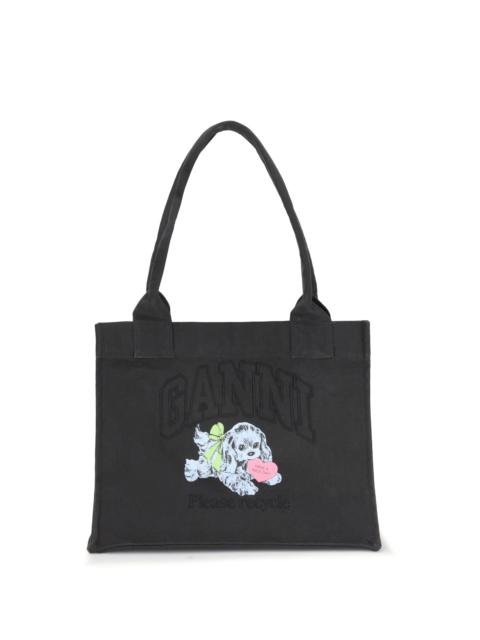 GANNI Ganni Women Large Easy Shopper Pocket Dog Print