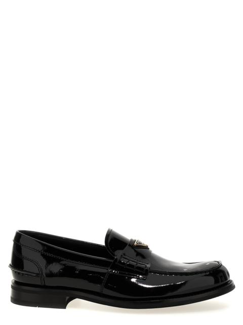 Prada Prada Men Logo Patent Leather Loafer