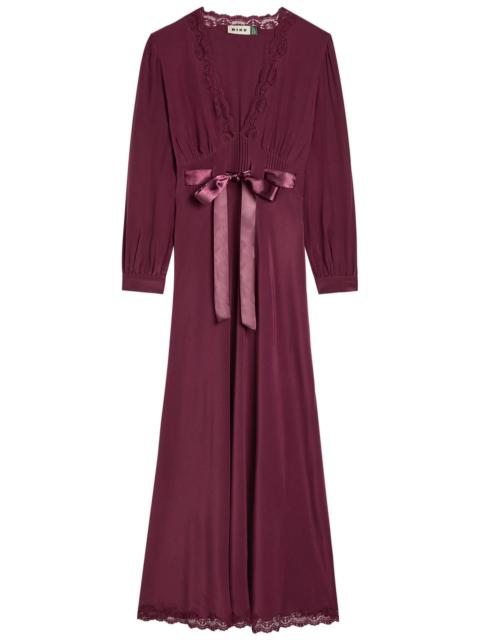 RIXO Rixo Adaline Lace-trim Silk-chiffon Midi Dress