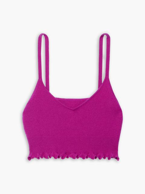 ULLA JOHNSON Elia cropped ruffled cashmere tank