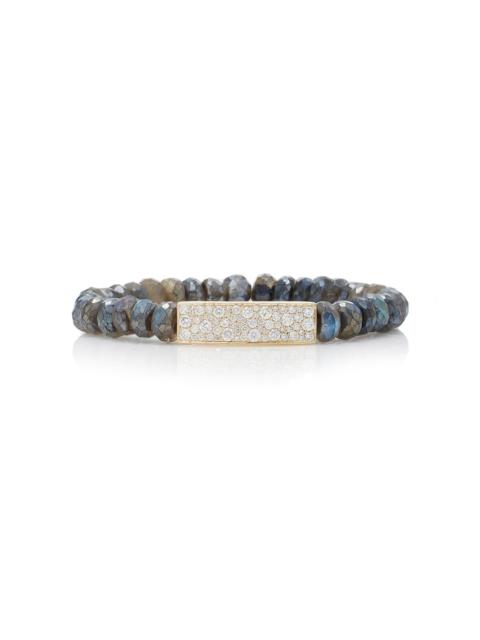 SYDNEY EVAN 14K Gold Diamond And Labradorite Bracelet grey