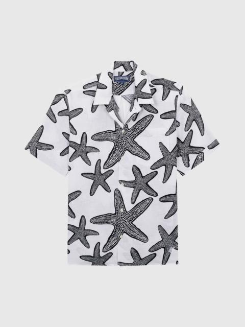Vilebrequin Men Linen Bowling Shirt Starlettes