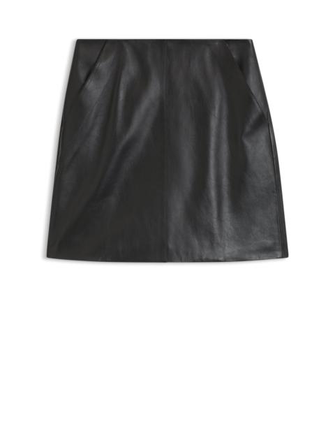 BOSS NAPPA-LEATHER SKIRT WITH FRONT SEAM