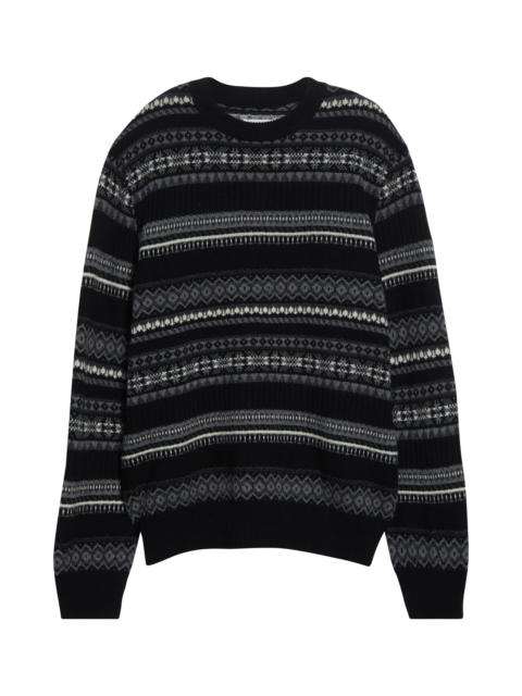 TAKAHIROMIYASHITA TheSoloist. TAKAHIROMIYASHITA TheSoloist. Fair Isle Wool Creweck Sweater in Black Mono at Nordstrom