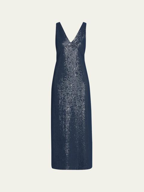 TWP Sequined Deep V Dress