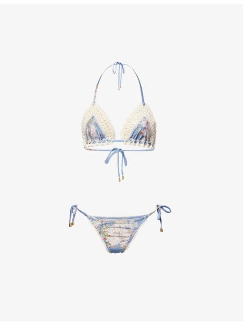 Zimmermann Cascadian Crochet Triangle Bikini Set