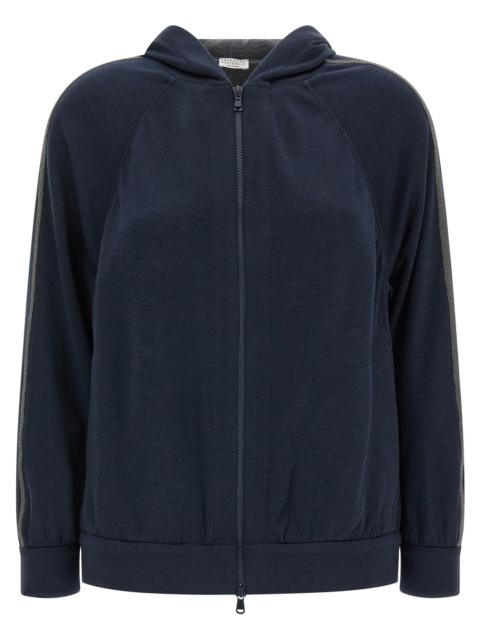Brunello Cucinelli Monile Hoodie Sweatshirt Blue