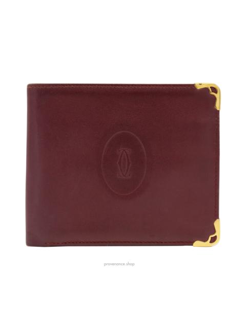 Cartier Bifold Wallet - Burgundy Calfskin Leather