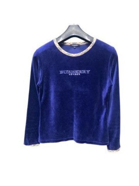 Burberry Burberry London Velour Velvet Nova Check Trim Long Sleeve