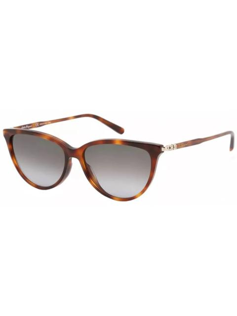 FERRAGAMO Ferragamo Grey Cat Eye Ladies Sunglasses SF2870SCP 214 55