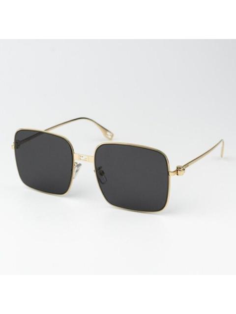 FENDI Fendi BAGUETTE Women Sunglasses Square Metal Endura Gold Smoke FE40123U 30A