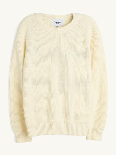 Corridor RIBBED COTTON CREWNECK - NATURAL