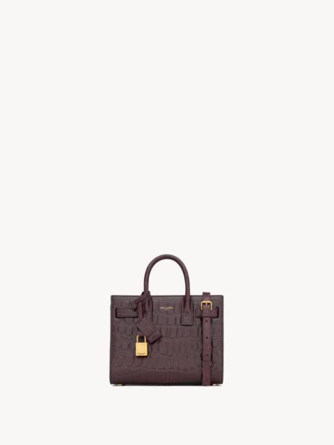 SAINT LAURENT SAC DE JOUR IN CROCODILE-EMBOSSED LEATHER - NANO