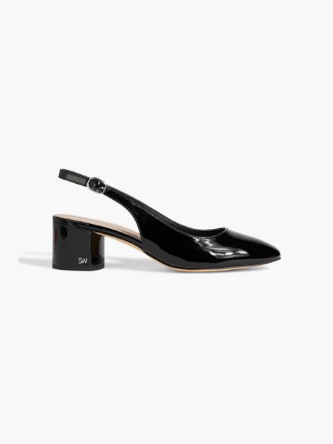 Stuart Weitzman Bridget patent-leather slingback pumps