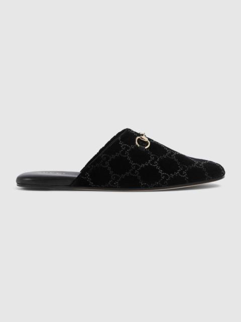 GUCCI Gucci Horsebit GG Crystal Mules