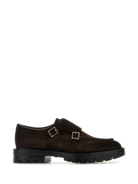 Santoni Brown suede loafers