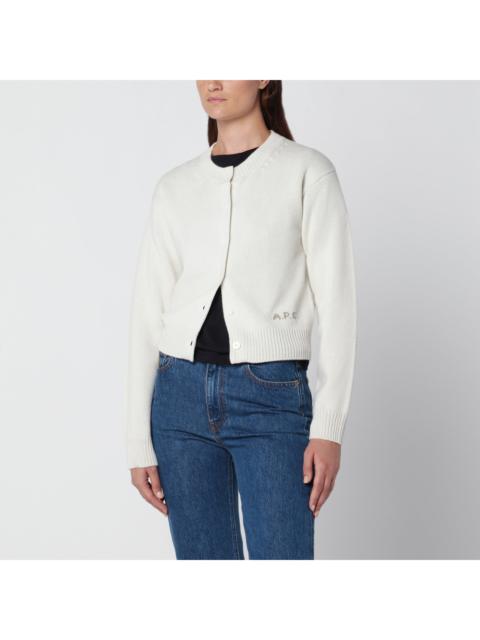 A.P.C. A.P.C. Short Ecru Wool Cardigan Women