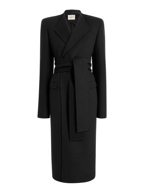 KHAITE Jelson Belted Wool Coat dark grey