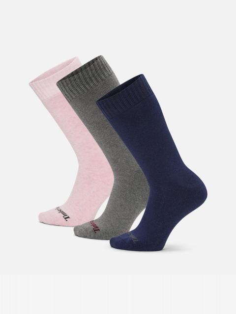Timberland Women's Ashland 3-Pack Heathered Boot Crew Sock