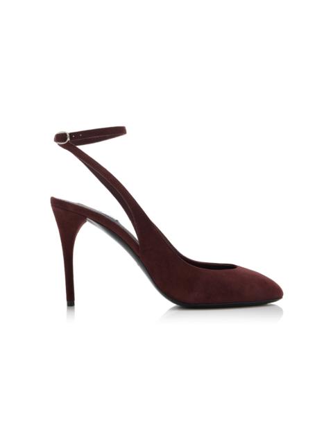Alaïa Decollete Suede Slingback Pumps burgundy