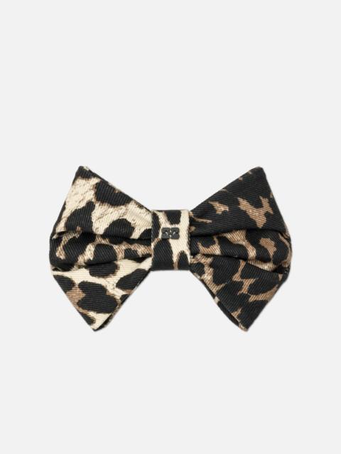 GANNI LEOPARD BOW HAIRCLIP