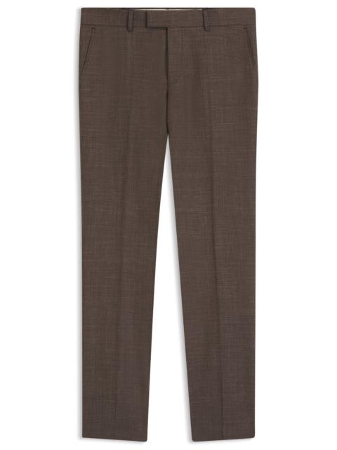 BOSS SLIM-FIT TROUSERS IN VIRGIN WOOL, SILK AND LINEN