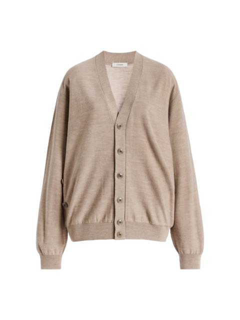 Lemaire Relaxed Twisted Knit Cardigan taupe