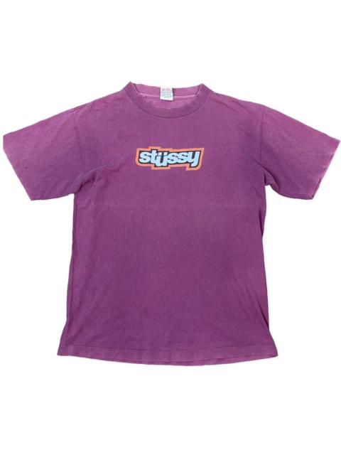 Other Designers Vintage - 80s Stussy Box Logo Faded maroon Tee