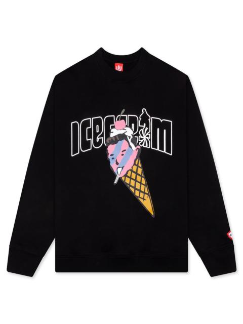 ICECREAM CONE MAN SWEATSHIRT - BLACK