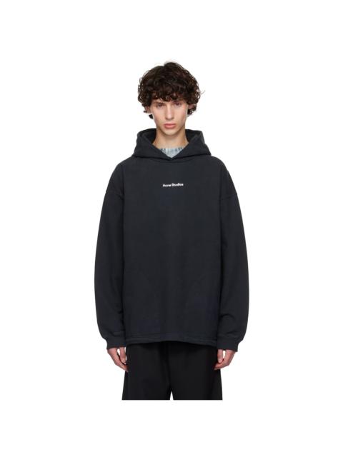 Acne Studios Black Printed Logo Hoodie