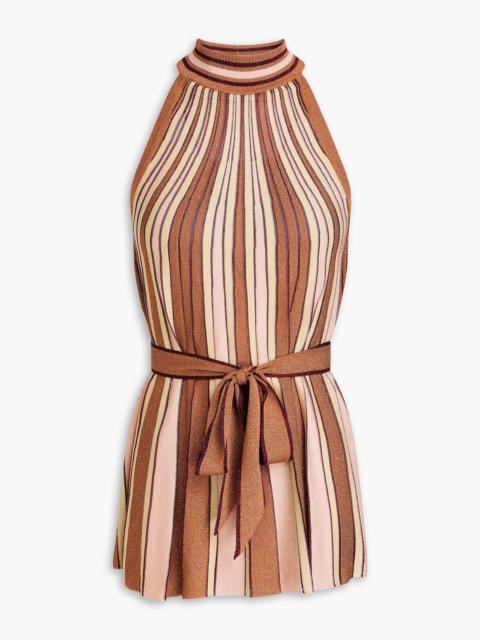 Zimmermann Striped metallic knitted top