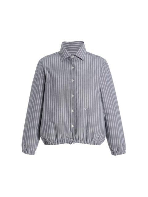 HommeGirls® Striped Cotton Oxford Bomber Jacket stripe