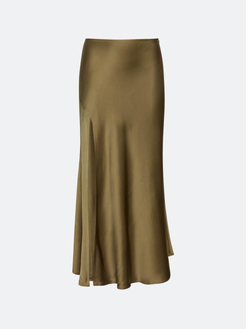 LAPOINTE Satin Bias Midi Skirt
