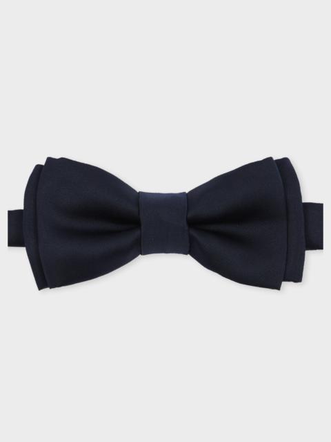 Paul Smith Navy Blue Pre-Tied Satin Bow Tie