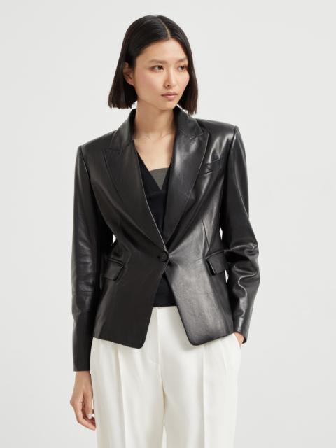 Brunello Cucinelli Nappa leather blazer with monili