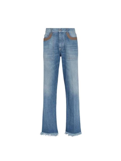 FENDI Fendi Men'sFrayed Hem Denim Jeans, Waist Size 29"