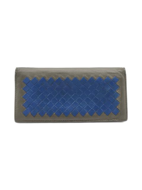 Bottega Veneta Nappa Intrecciato Bi-Fold Wallet in Gray Blue