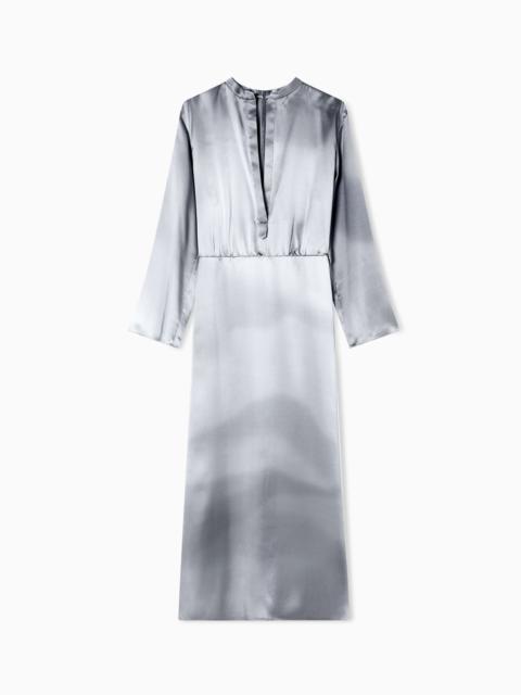 GIORGIO ARMANI SILK TRIPLE GEORGETTE MIDI DRESS