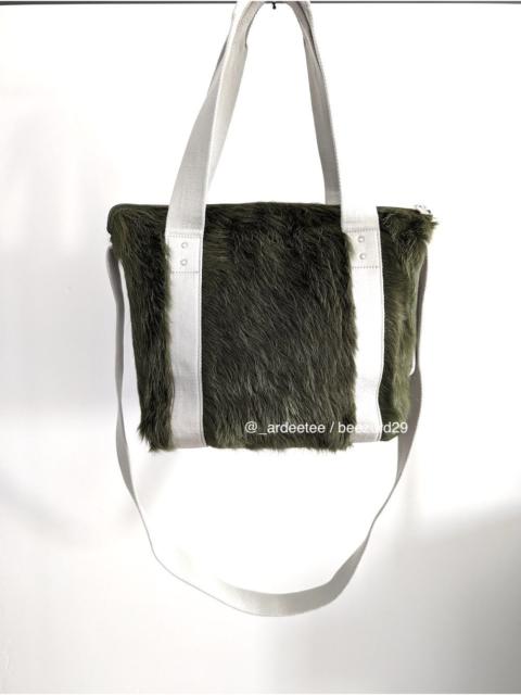 Rick Owens 💥UNRELEASED CALF HAIR FUR MINI TROLLEY TOTE BAG GREEN