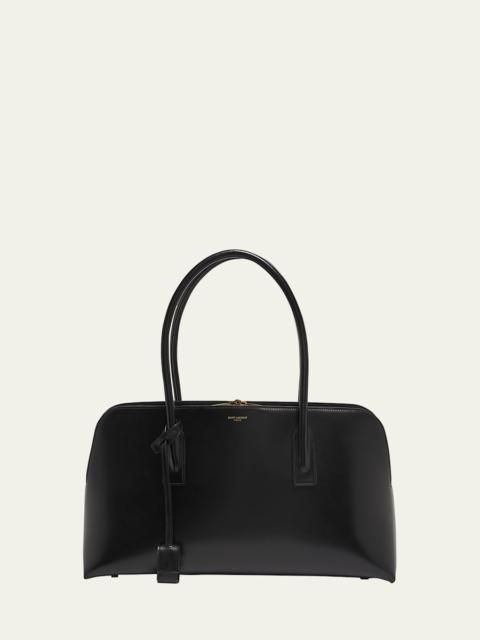 SAINT LAURENT Sac de Jour Large Bowling Top-Handle Bag in Leather