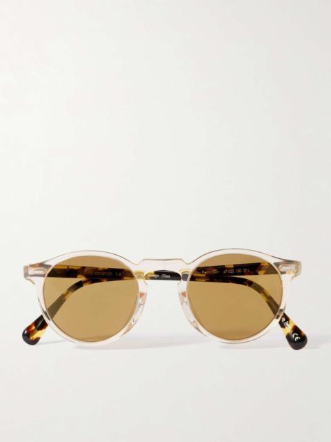 Gregory Peck round-frame acetate sunglasses Tortoiseshell