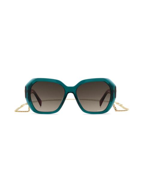 Missoni Missoni 55mm Gradient Geometric Sunglasses in Teal/Brown Sf at Nordstrom