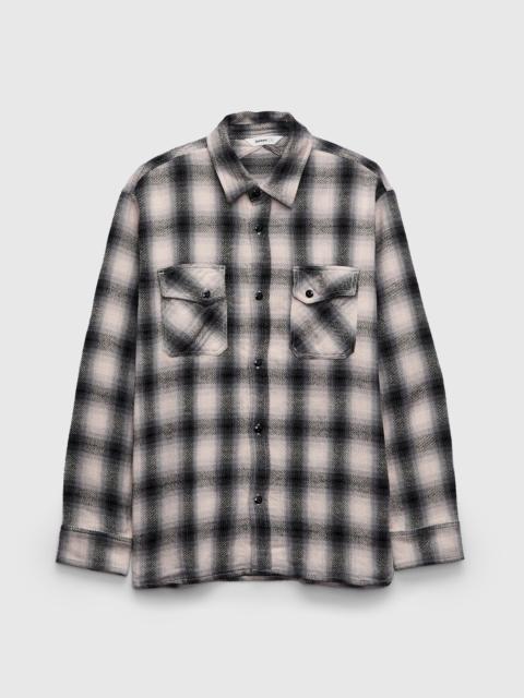 3sixteen Crosscut Flannel in Cream/Black Plaid