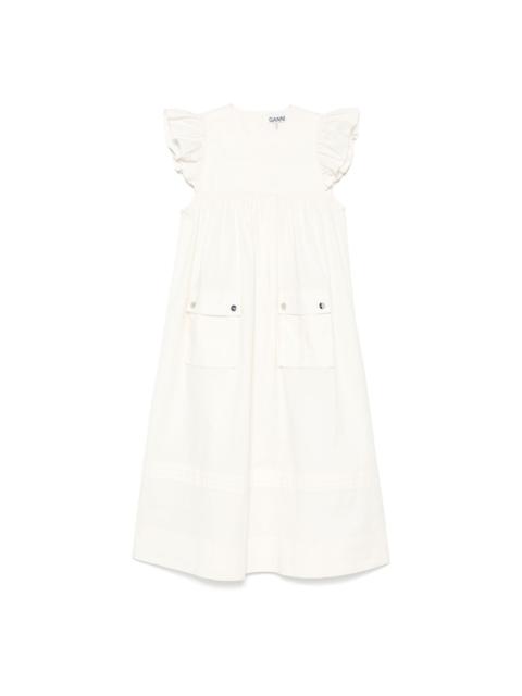ruffle-detail midi dress