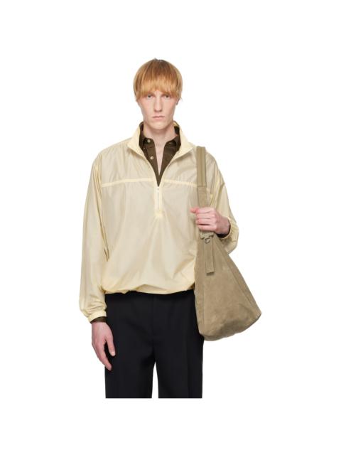 AURALEE Yellow Light Sheer Nylon Half Zip Jacket